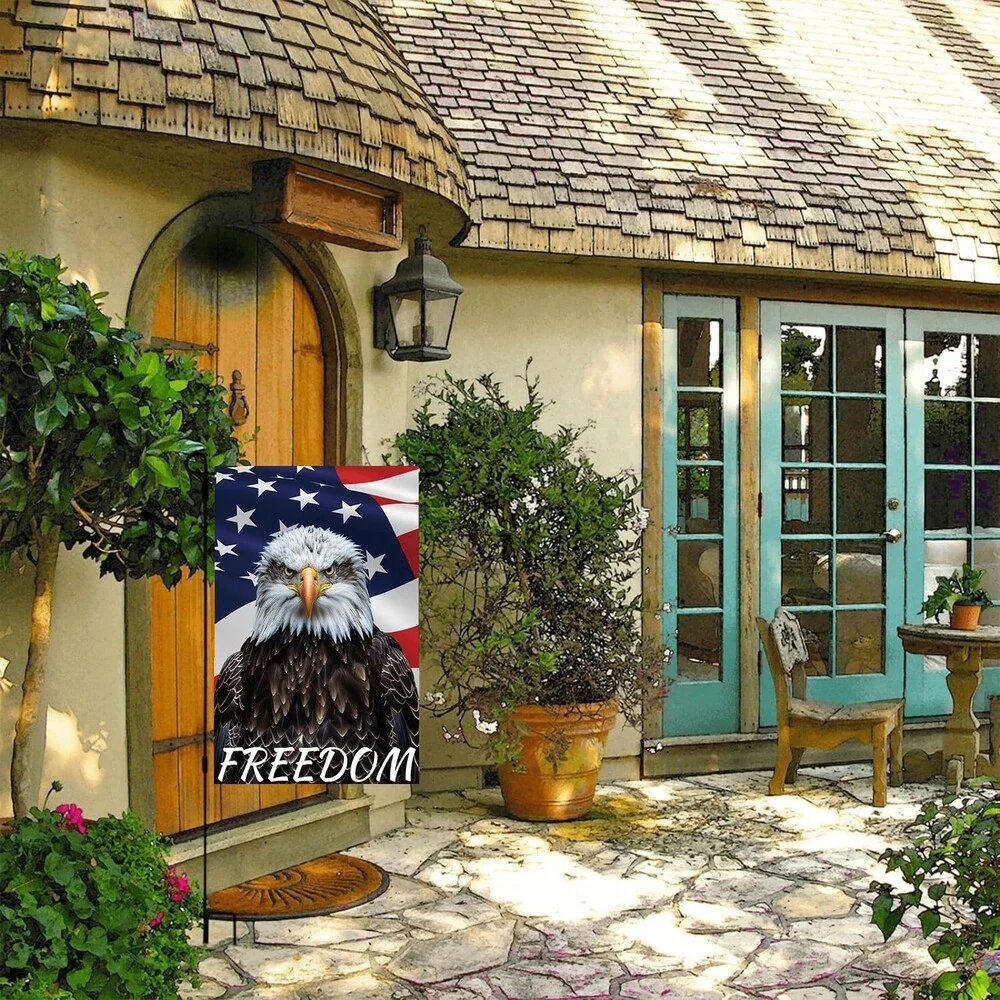 Garden Flag 12x18 Bald Eagle American Flag Freedom Outdoor Decor